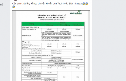Vietcombank – Tăng phí dịch vụ  thu lợi nhuận hay thất bại trên thương trường