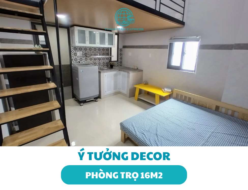 decor phòng trọ 16m2