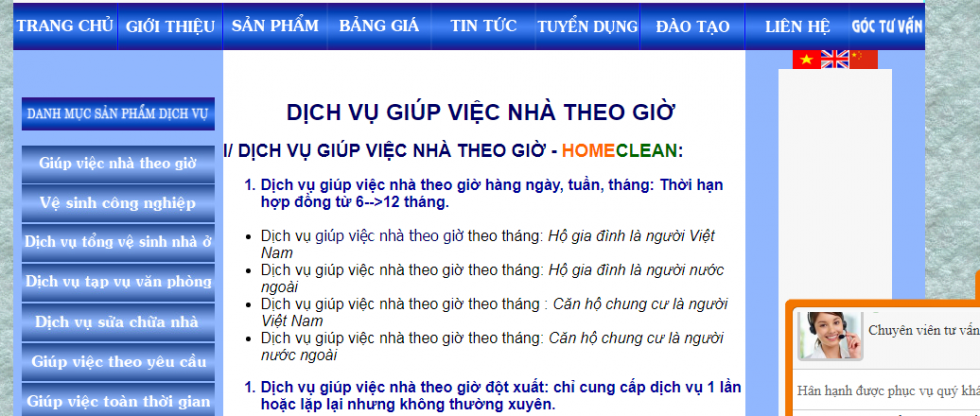 Dịch vụ dọn nhà - vệ sinh nhà ở theo giờ HomeClean. 