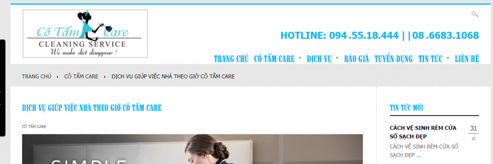 Dịch vụ dọn nhà theo giờ công ty Cô Tâm Care