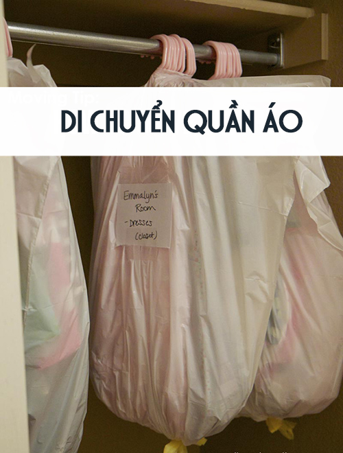 Mẹo đóng gói đồ đạc khi sử dụng túi nilon to để đóng gói đồ đạc, quần áo.
