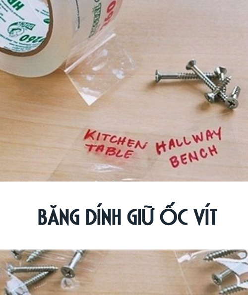 Mẹo nhỏ dùng băng dính để giữ ốc vít