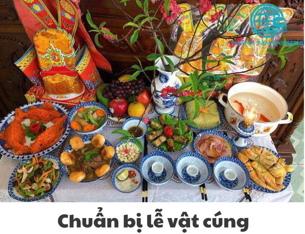 Chuẩn bị lễ vật cúng