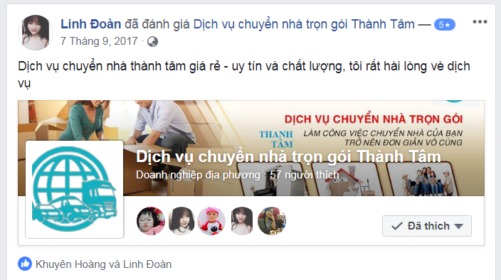 Nhận xét của khách hàng khi sử dụng dịch vụ chuyển nhà trọn gói giá rẻ tại Thành Tâm cung cấp.