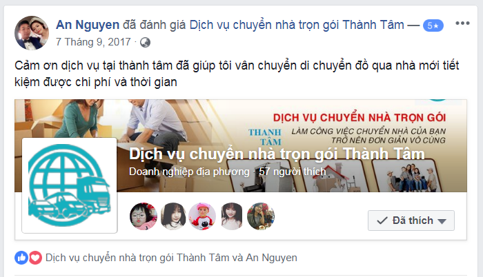 Nhận xét của khách hàng khi sử dụng dịch vụ chuyển nhà trọn gói giá rẻ tại Thành Tâm cung cấp.