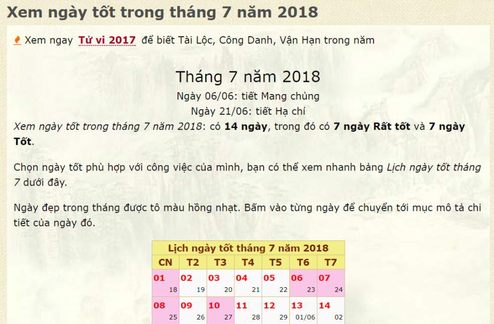 Những ngày tốt chuyển văn phòng làm việc trong tháng 7 - 2018.